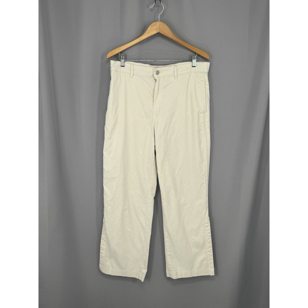 Soft Surroundings Pants Womens Large Beige Twill Capri Stretch Casual Summer
